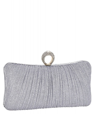 Evening Women Glitter Clutch Purse 9060 SILVER